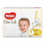 HUGGIES подгузники Elite Soft 4 (8-14кг) 33 шт