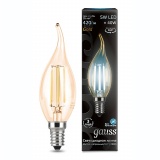 GAUSS лампа светодиодная Filament Candle tailed E14 5W 4100K Golden